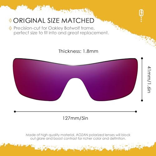 Image of ANSI Z87.1 Replacement Lenses for Oakley Batwolf OO9101 Sunglasses