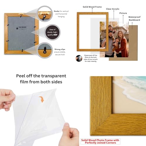 Image of Square Frame 5x5 inch | Vibrant Photo Frames For Wall Decor | Wall Photo Frames To Energize | Fine Wooden Frame | Orange Picture Frames | Birthday Photo Frame (5x5 inch, Orange)