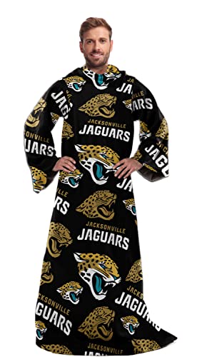 NORTHWEST NFL Jacksonville Jaguars Toss Silk Touch Comfy Throw with Sleeves 48" x 71"