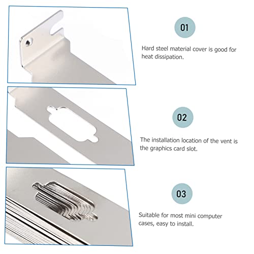 Mobestech 20pcs Placas de Cierre de Ranura PCI para Gabinete de PC, Acero Duradero, Brackets VGA para Disipación de Calor, Cubierta para Ranuras de Tarjeta Gráfica Fácil Instalación miniatura 7