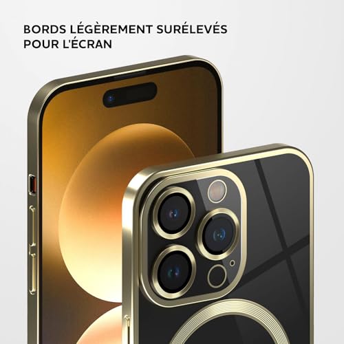 Coque transparente iPhone 14 Pro Max pour chargement induction au bureau et maison