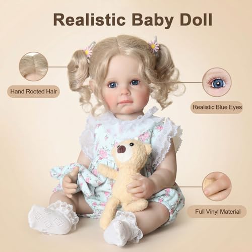 Muñeca Bebé Reborn Realista 22 Pulgadas Tookyhill miniatura 6