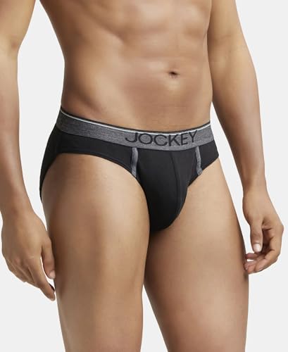 Image of Jockey 8044 Men's Super Combed Cotton Rib Solid Brief with Ultrasoft Waistband