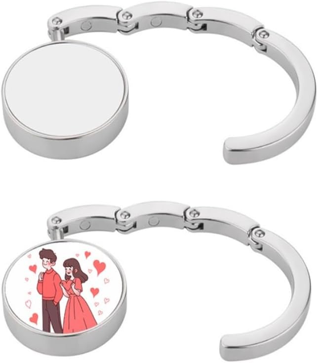 Limitronix 20 Pieces Sublimation Blank Personalized Purse Hooks DIY Heat Transfer Print Handbag Hangers Portable and Foldable Custom Unique Bag Hook for Men Mother Girlfriend Women Gifts