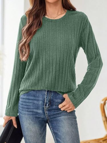 Women's Crewneck Sweaters 2025 Fall Fashion Casual Long Sleeve Pullover Knitwear for Daily Outfits2