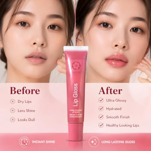 Image of Glass Kiss Lip Gloss Combo Pack of 2 | Korean Hydrating Juicy Jelly Lip Gloss | Non-Sticky High Shine Glass Lips | Moisturizing Gloss for Soft & Plump Lips | Long Lasting, SUNNY SANDS + FREESIA