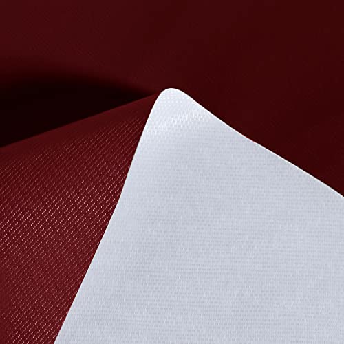 Image of sancua 100% Waterproof Round PVC Tablecloth - 60 Inch - Oil Proof Spill Proof Vinyl Table Cloth, Wipe Clean Table Cover for Dining Tables, Buffet Parties and Camping, Burgundy