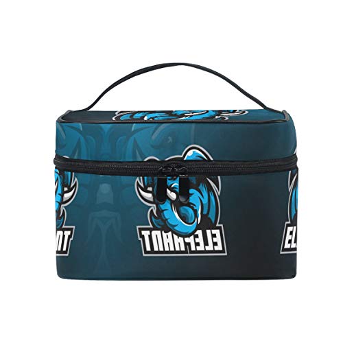Preisvergleich Produktbild Blauer Elefanten-Masco Makeup Tasche Organizer Kosmetikkoffer Kosmetiktasche Kulturbeutel Groß Bag für Mädchen Frauen Damen