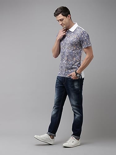 Image of KRYPTIC Men's Ultra-Soft Cotton Rich Casual Printed Half Sleeve Regular Fit Classic Polo T-Shirt - Soft, Cool & Stylish Everyday Wear