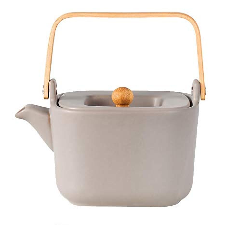 Théière céramique et bois grise 73973 pour des pauses cocooning réussies
