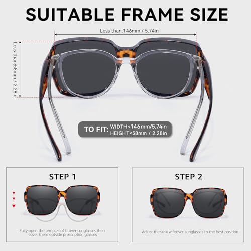 SIPHEW Fit Over Glasses Sunglasses for Women, Polarized Sun Glasses with UV400 Protection for Driving & Outdoors4