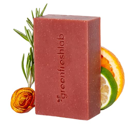 Sicilian Blood Orange Organic Soap Bar, Hydrating Soap for Dry & Oily Skin, Ease Anxiety & Boost Your Mood, Vegan & Cruelty Free, 4 oz