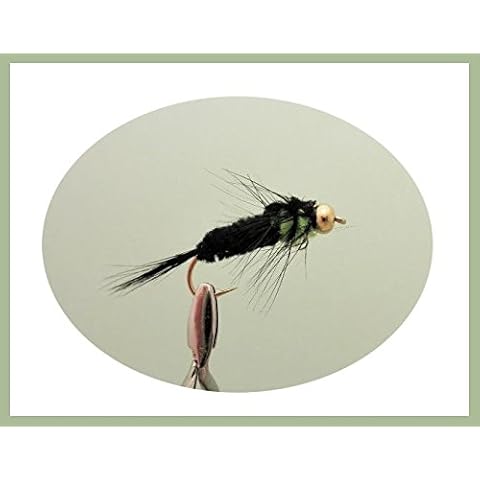 6 Pack of Goldhead Green Montana, Long Shank, Trout Flies Choice (10) Cover
