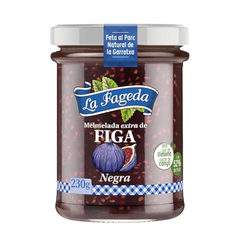 Mermeladas LA FAGEDA: Fresa, Frutas del Bosque, Higo, Melocotón, Pera y Tomate – 230g Cada Una – Sin Gluten y Naturales (Mermelada de Higo)