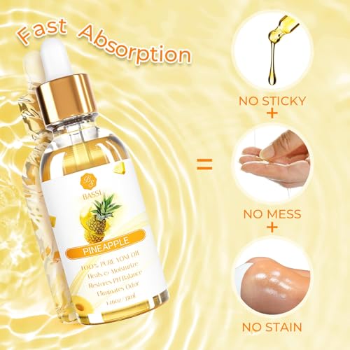 Image of 3 Packs Yoni Oil for Women - Feminine Care Oil - All Natural Vaginal Essential Oils, Reduces Odor, Restores pH Balance and Wetness, 1 fl oz /pc Strawberry Pineapple Peach Scent