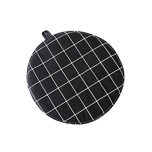 hefeibiaoduanjia Kitchen Round Grid Anti-Slip Cup Bowl Mat Dining Table Heat Insulation Cushion Table Insulation Bowl Mat Black Grid^