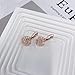 Blooming Simulated CZ Filigree 3D Rose Flower Leverback Dangle Drop Earrings for Women Sweet Dangling for Lovers Wedding Elegant Jewelry (Rose Gold-tone)