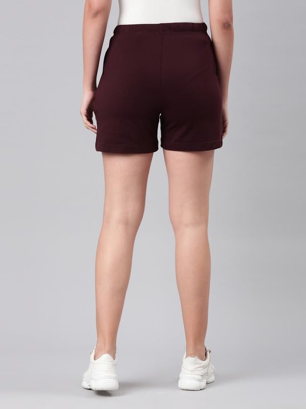 Image of GO COLORS Women Solid Mid Rise Relaxed Fit Casual Shorts