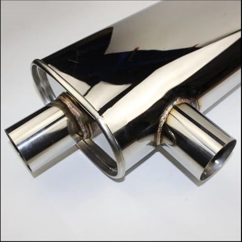 Silenciador de sonido escape coche 76mm que optimiza el flujo racing con acero inoxidable 304 4