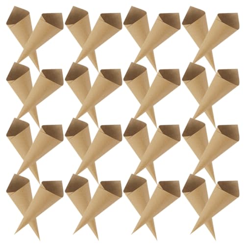 Cônes en papier kraft pour mariage et confettis de fête TOYANDONA x120