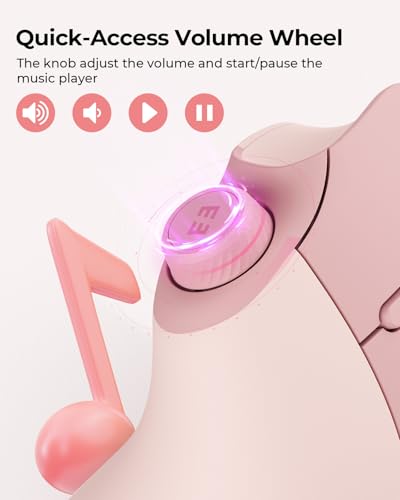 Image of seenda MOU-302 Wireless Bluetooth Ergonomic Vertical Mouse with Volume Knob | Rechargeable 3-device mice for small /medium hands with quiet clicks, 1000 /1600 /2400 DPI for PC, laptop, MacBook, Light Pink