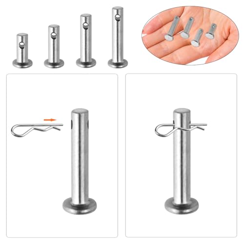 XINGYHENG 60Pcs M3 / M4 / M5 12 Species Stainless Clevis Pin Flat Head Pin with Hole Location Pin T-Shape Round Pin Assortment Kit