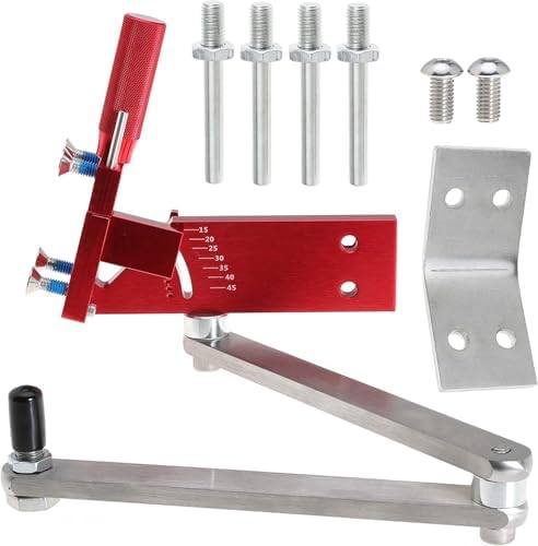 Lawn Mower Blade Sharpener 5005 | Adjustable 15°-45° Angle Tool, Ergonomic Grinder for Straight Blades, Quick Cutting Kit for Homeowners & Landscapers (RED)