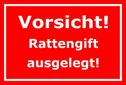 Preisvergleich Produktbild Melis Folienwerkstatt Schild Vorsicht Rattengift ausgelegt 15x20cm, 30x20cm und 45x30cm Bohrlöcher Aufkleber Hartschaum Aluverbund -S00146D