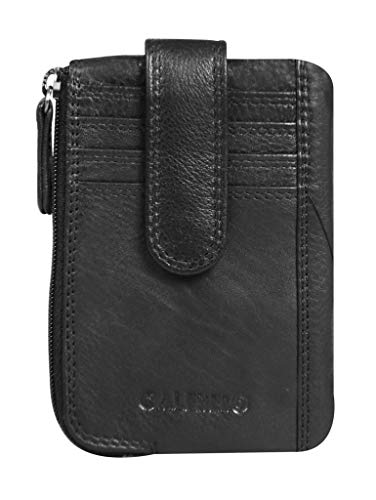 Image of Calfnero Genuine Leather Card Holder & Key Case for Men & Women | Slim Wallet with Zipper Pocket, Card Slots & Key Chain | Compact Travel Organizer