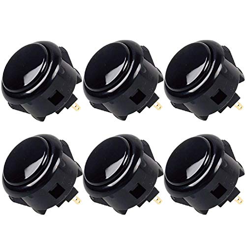 Image of Sanwa 8 pcs OBSF-30 Original Push Button 30mm - for Arcade Jamma Video Game & Arcade Joystick Games Console (Black) S@NWA