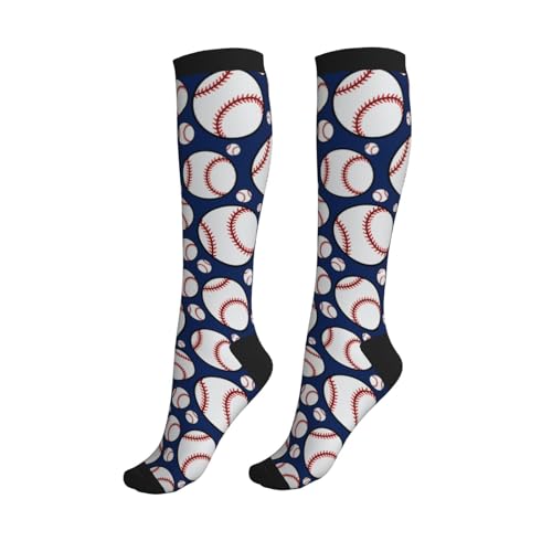 aipoase Baseball Compression Socks Knee High Circulation Support Socks For Women Men Athletic...