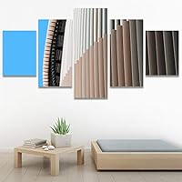 SIGNWIN 5 Panel Canvas Wall Art Abstract Colorful Hallway Industrial Lights Modern Artwork for Home Decorations Ready to Hang - 60