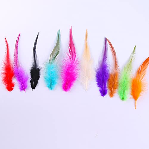 50 Pieces Colorful Natural Pheasant Neck Feathers For Craft Wedding Home Party Decorations, 3-6 Inches Saddle Hackle Rooster Feathers Craft Feathers. #TOP1