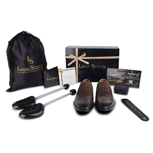 Image of LOUIS STITCH Men's Formal Shoes | Handcrafted European Leather Brogues | Lace-Up Style for Business, Formal (LSEUBGSU)