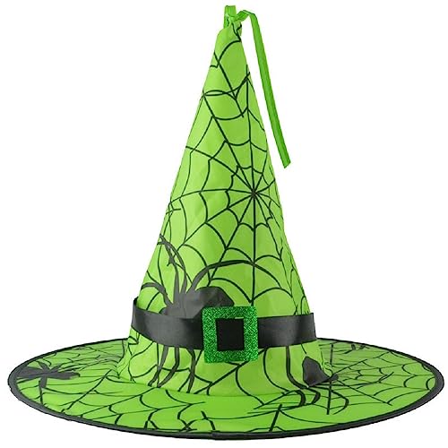 LKQBBSZ Witch Hats For Halloween Witch Costumes Accessories Foldable Witch Hat Party Decorations for Men (green)