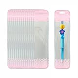 BOBECI 100 Pack Holographic Pen Bags Clear Resealable Bags,Resealable Ziplock Pouch Bead Packaging for Pen,Jewelry,Brushes，Lipgloss Small Business 2.16x8.6inch