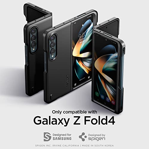 Spigen Thin Fit P for Samsung Galaxy Z Fold 4 Case, Galaxy Z Fold4 Back Cover (2022) - TPU+Poly Carbonate｜Black
