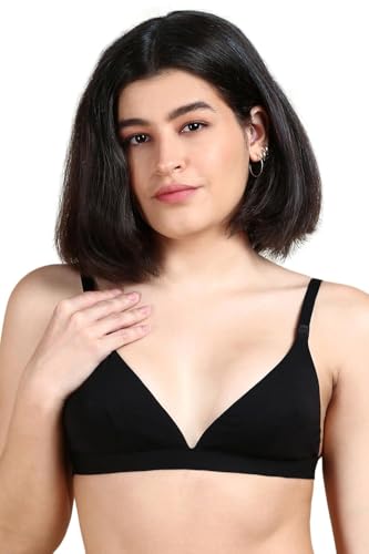 Image of &Circus PureSoft True Fit Triangle Non Padded Bra for Women | Deep Neck Plunge Bra for Women | Triangle Low Coverage Bra