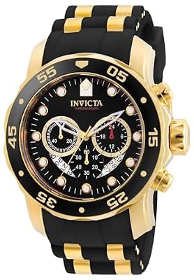 Invicta Pro Diver Orologio da Uomo in acciaio inossidabile con movimento Quarzo - 48mm, Oro/Nero