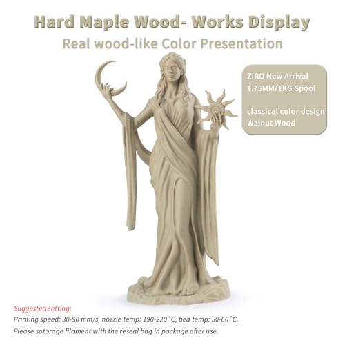Image of ZIRO 1.75mm PLA Filament, Contain Real Wood Flour, 2.2lbs Hard Maple Wood