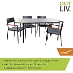 OUTLIV. Lorenzo Dininggruppe Aluminium & Eukalyptusholz