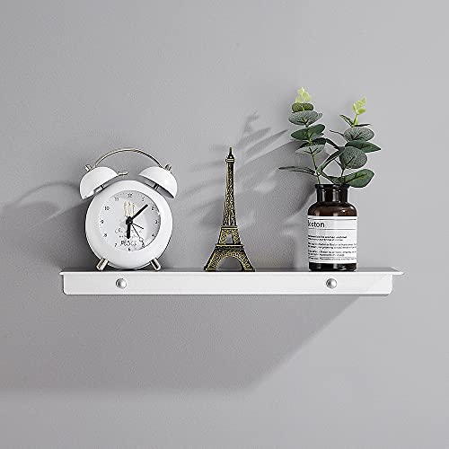 Danpoo Metal Wall Shelf, Small Floating Shelf Bathroom Wall Shelf, 16" Display Shelves For Wall Storage, Aluminum(Matte Silver) #TOP6