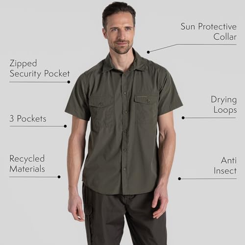 Craghoppers Mens Kiwi Short Sleeve Hiking Shirt, Pebble, M EU - Image 3