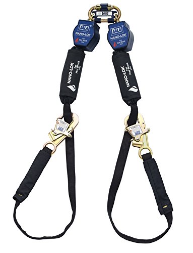 3M DBI-SALA Nano-Lok 3101326 9' Tie-Back Twin Unit with Tie-Back Hook Ends, Blue/Black