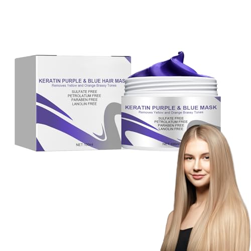 Eazerom 08 Mascarilla de Pelo Morado,100ml Mascarilla Capilar De Colágeno, Acondicionador Hidratante Púrpura Neutraliza Los Tonos Latón Y Amarillo Para Hidratar,Tinte matizador Violeta