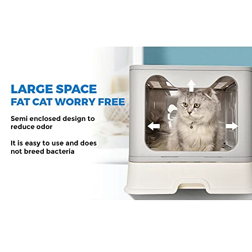 image for Mel Pet Foldable Cat Litter Box with Lid Cat Potty Toilet with Free Pl