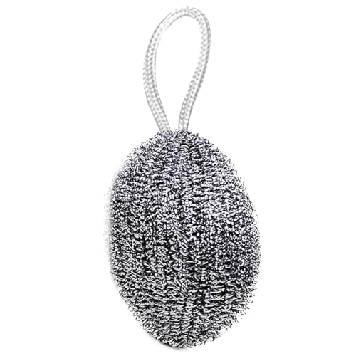 Metal Sponge, Lanyard Wire Balls, Melons Shape Steel Wire Ball, Stainless Steel Scourer with Lanyard, Metal Scouring Pads, Dish Cleaner Scrubber, Reusable Washing Up Sponge