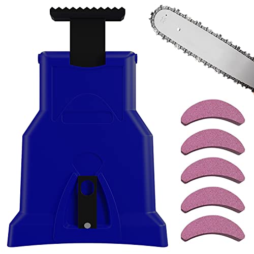 Affuteuse de chaine tronconneuse avec kit 5 pierres a aiguiser affuteuse chaine tronconneuse affuteur chaine tronçonneuse aiguiseur chaine tronconneuse kit affutage chaine tronconneuse bleu