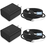 45W 2Pack Super Fast Charger USB C Dual Port Android Phone Charger Type C Fast Charging Block with 6FT Type-C Charger Cord for Samsung Galaxy S26 Ultra/S26/S26+/S25/S24/S23/S22/S21/iPhone Duo/18/17/16