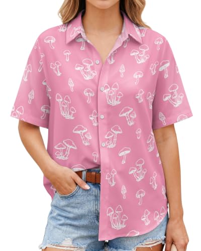 Image of 99TIMORO Fantasy Character Button Down Shirt for Women Short Sleeve